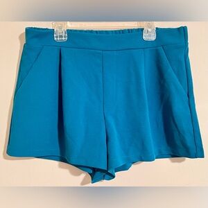 NWOT Sincerely Jules Vibrant Blue High Waist Soft Dress Shorts w/ Pockets Sz XL